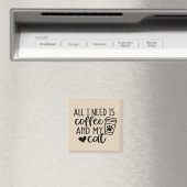 Alles wat ik nodig heb is Coffee Square Magnet (Insitu (Vaatwasser))