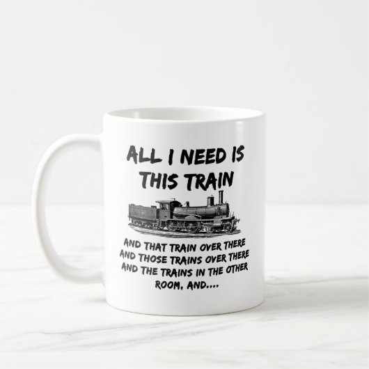 Alles wat ik nodig heb is deze stoomtrainmotor en koffiemok (Links)