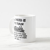 Alles wat ik nodig heb is deze stoomtrainmotor en  koffiemok (Voorkant links)