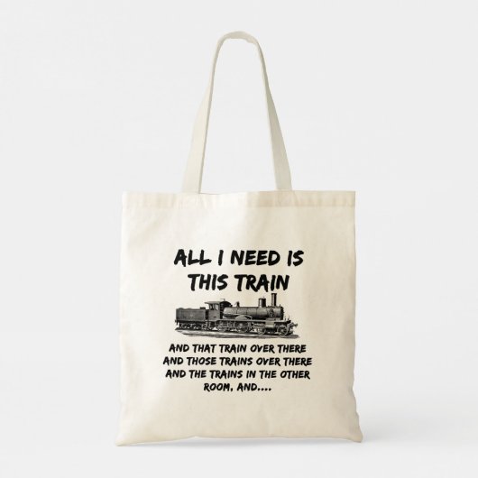 Alles wat ik nodig heb, is deze treinstroommotor tote bag (Achterkant)
