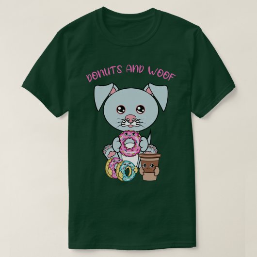 Alles wat ik nodig heb is donuts en honden donuts  t-shirt (Design voorkant)
