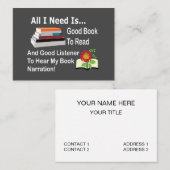 Alles wat ik nodig heb is een goed boek en luister visitekaartje (Voorkant / Achterkant)