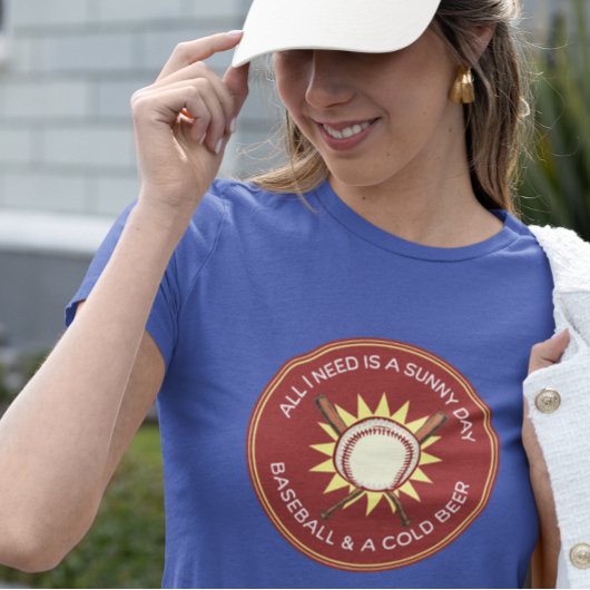 Alles wat ik nodig heb is een zonnige dag, honkbal t-shirt