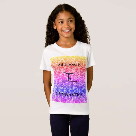 Alles wat ik nodig heb is GYMNASTICS Kinder T-Shir T-shirt (Voorkant volledig)