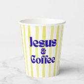 Alles wat ik nodig heb is Jesus & Coffee - Geel, B Papieren Bekers (Achterkant)