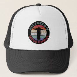 Alles wat ik nodig heb is Jezus Christus Trucker Pet