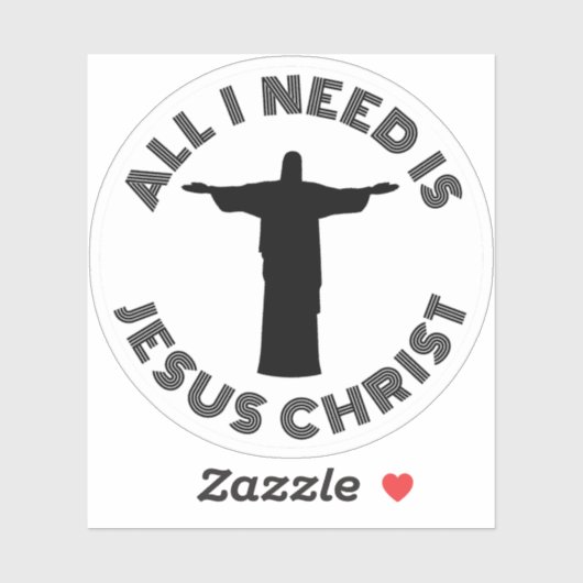 Alles wat ik nodig heb is Jezus Christus - v2 (zwa Sticker (Vel)