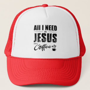 Alles wat ik nodig heb is Jezus en koffie Truckerh Trucker Pet