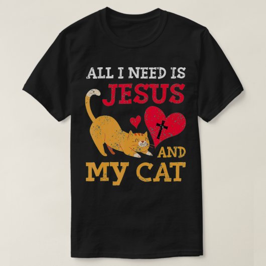 Alles wat ik nodig heb is Jezus en mijn kat Kitten T-shirt (Design voorkant)