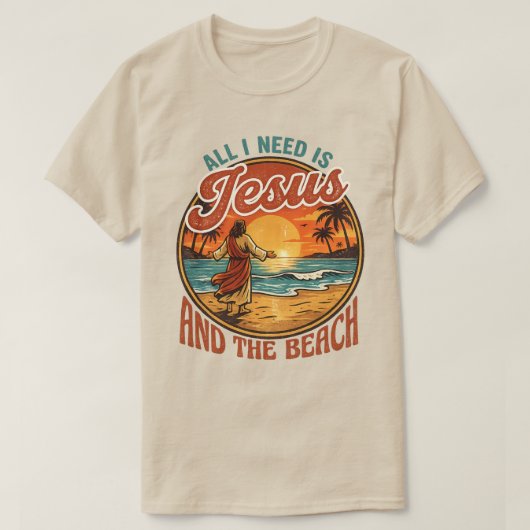 Alles wat ik nodig heb is Jezus & het strand | Chr T-shirt (Design voorkant)