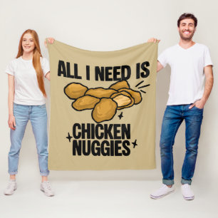 Alles wat ik nodig heb is kipnuggets fleece deken
