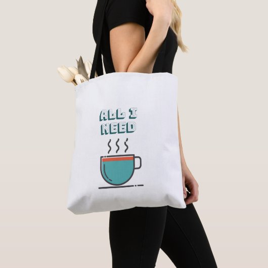 Alles wat ik nodig heb is koffie-Canvas tas (Dichtbij)