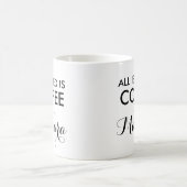 Alles wat ik nodig heb is koffie en mascara grappi koffiemok (Center)