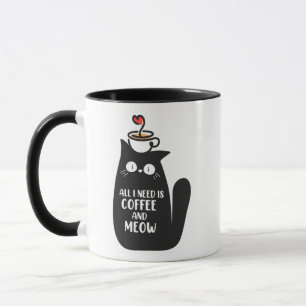 Alles wat ik nodig heb is koffie en Meow Mok