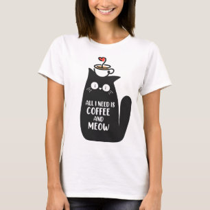 Alles wat ik nodig heb is koffie en Meow T-shirt