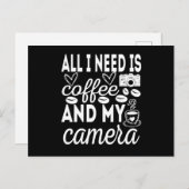 Alles wat ik nodig heb is koffie en mijn camera briefkaart (Voorkant / Achterkant)