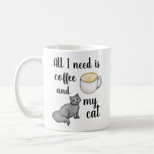 Alles wat ik nodig heb is koffie en mijn kat koffiemok