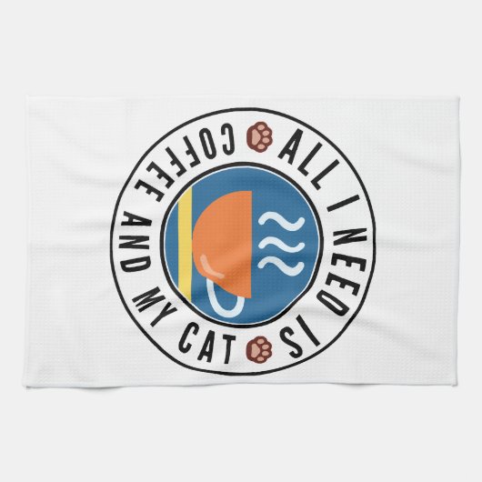 Alles wat ik nodig heb is koffie en mijn kat theedoek (Horizontaal)