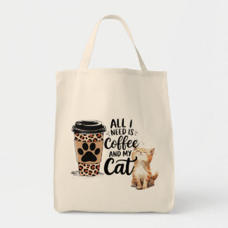 Alles wat ik nodig heb is koffie en mijn kat Tote Bag
