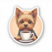 Alles wat ik nodig heb is koffie en mijn Yorkie Sticker (Voorkant)