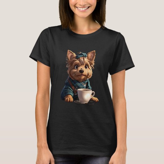 Alles wat ik nodig heb is koffie en mijn Yorkie T-shirt (Voorkant)
