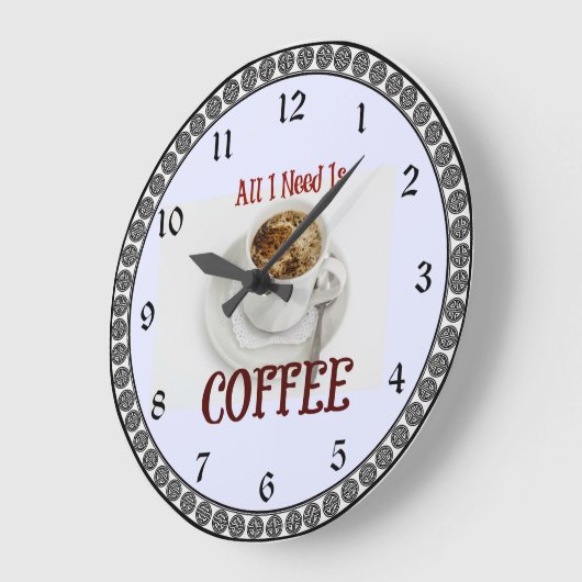 Alles wat ik nodig heb is koffie grote klok (Hoek)