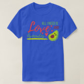 Alles wat ik nodig heb is liefde en Avocados Avoca T-shirt (Design voorkant)