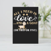 Alles wat ik nodig heb is liefde en een geit informatiekaartje (Staand voorkant)