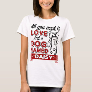 Alles wat ik nodig heb is liefde en een hond genaa t-shirt