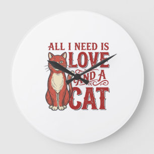 Alles wat ik nodig heb is liefde en een kat Vintag Grote Klok