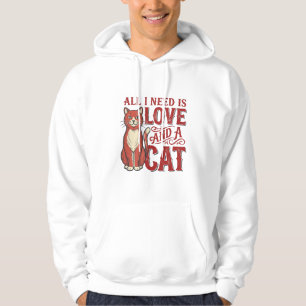 Alles wat ik nodig heb is liefde en een kat Vintag Hoodie