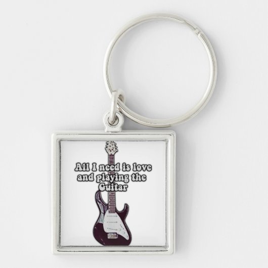 Alles wat ik nodig heb is liefde en gitaar spelen. sleutelhanger (Voorkant)