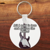 Alles wat ik nodig heb is liefde en gitaar spelen. sleutelhanger (Voorkant)