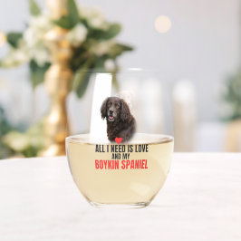 Alles wat ik nodig heb is liefde en mijn Boykin Sp Wijnglas Zonder Voet