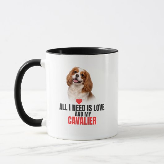 Alles wat ik nodig heb is liefde en mijn Cavalier  Mok (Links)