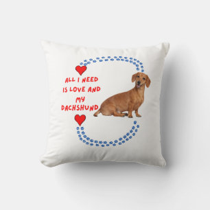 Alles wat ik nodig heb is liefde en mijn dachshund kussen