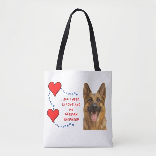 Alles wat ik nodig heb is liefde en mijn Duitse he Tote Bag (Voorkant)