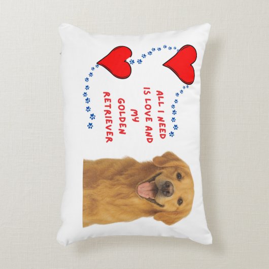 🐶💕🐾Alles wat ik nodig heb is liefde en mijn gol Accent Kussen (Voorkant(Verticaal))