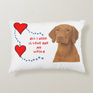 Alles wat ik nodig heb is Liefde & Mijn Vizsla – K Accent Kussen