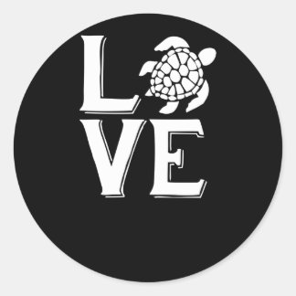 Alles wat ik nodig heb is liefde voor een schildpa ronde sticker