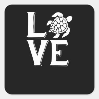 Alles wat ik nodig heb is liefde voor een schildpa vierkante sticker
