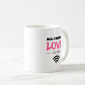 Alles wat ik nodig heb is Love en WIFI Koffiemok (Voorkant rechts)