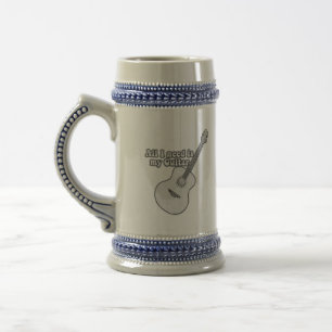 Alles wat ik nodig heb is mijn gitaar. oude zwart- bierpul