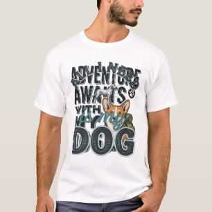 Alles wat ik nodig heb is mijn hond Vintage gravur T-shirt