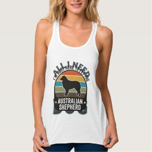 Alles wat ik nodig heb is mijn hond Vintage gravur Tanktop