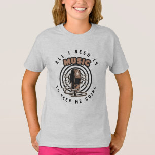 Alles wat ik nodig heb is muziek aangepaste tekst t-shirt