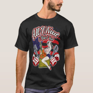 Alles wat ik nodig heb is Rock N'Roll Rockabilly T-shirt