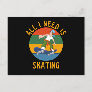 Alles wat ik nodig heb, is skatre Life Retro Briefkaart