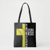 Alles wat ik nodig heb is Softball en Jezus Gift Tote Bag (Voorkant)