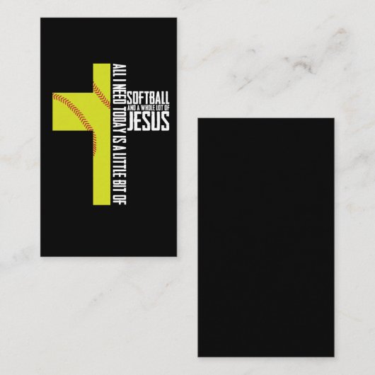 Alles wat ik nodig heb is Softball en Jezus Gift Visitekaartje